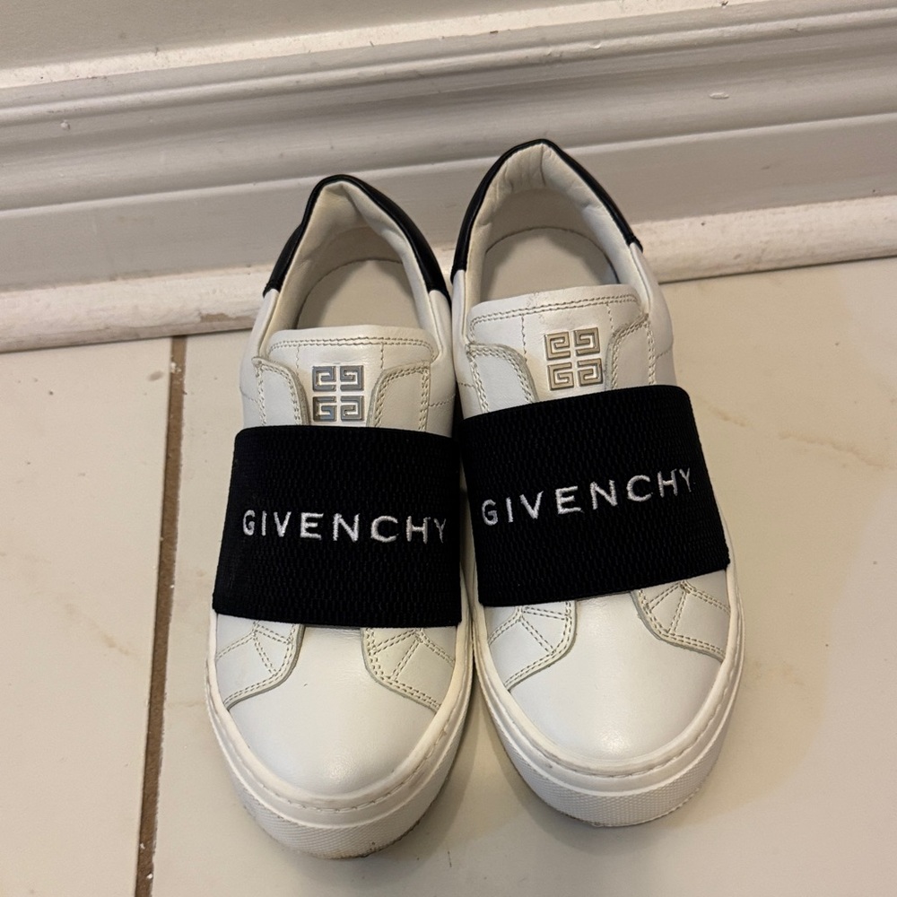 Givenchy Kids White Sneakers with Black Band
